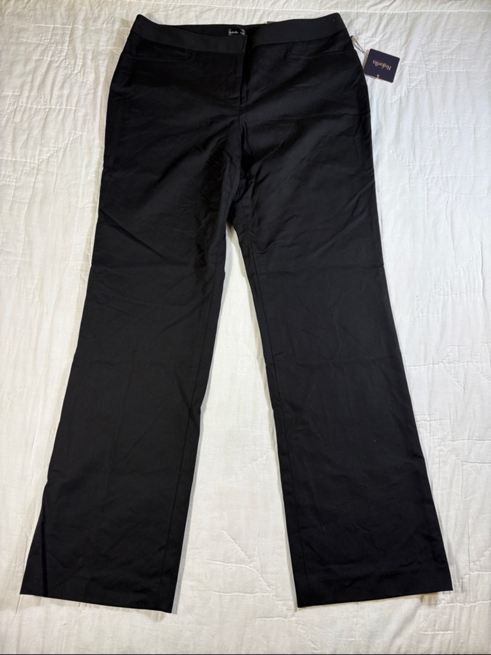 NWT Rafaella Women's Black High-Rise Straight Leg Trousers Size 12